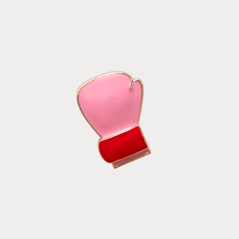 Jewel clip fist boxing glove pink and red