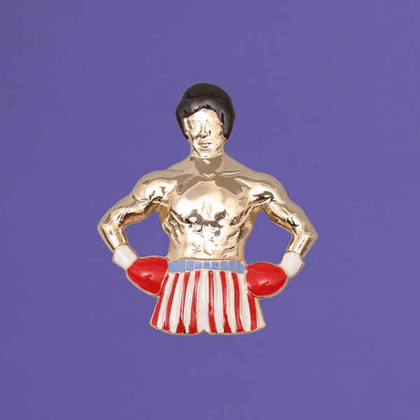 ROCKY, clap rocky balboa gold and red, material zamac
